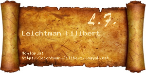 Leichtman Filibert névjegykártya